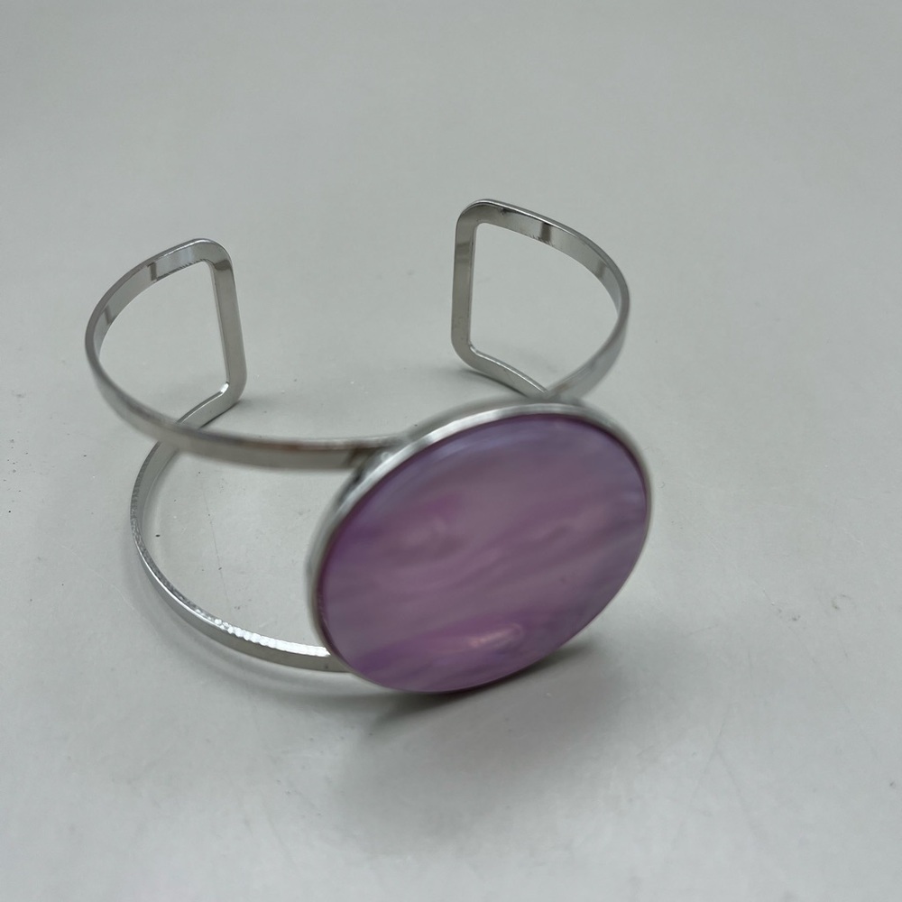 Elegant Silver and Purple Women's Bracelet